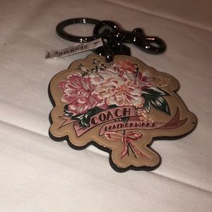 COACH Leather Bouquet Bag Charm Beechwood Silver